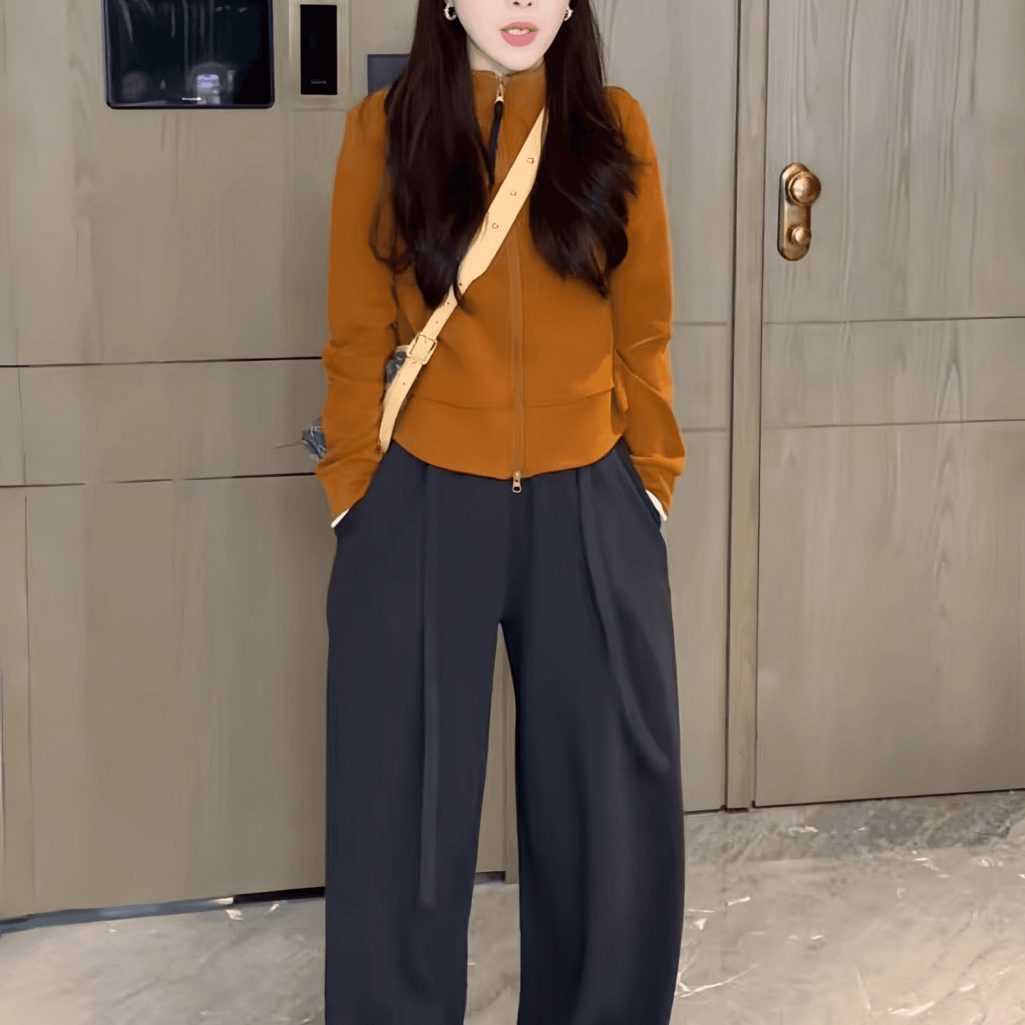 가을 겨울 자이언트 잘 생긴 ~ 중 후드티 여성 2026 폭발 빅 사이즈 지방 mm 패션 루즈핏 외국 가스 더블 지퍼 카디건 코트 이미지 2