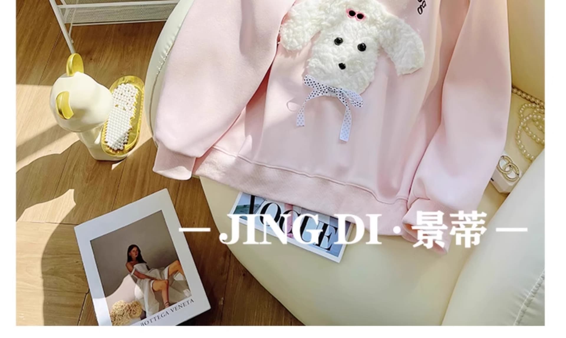 원본 솜씨 2026 활력 연령 감소 강아지 라운드 넥 후드티 여성 가을 겨울철 루즈핏 학생 한 첨부 된 의류 상세 이미지 10