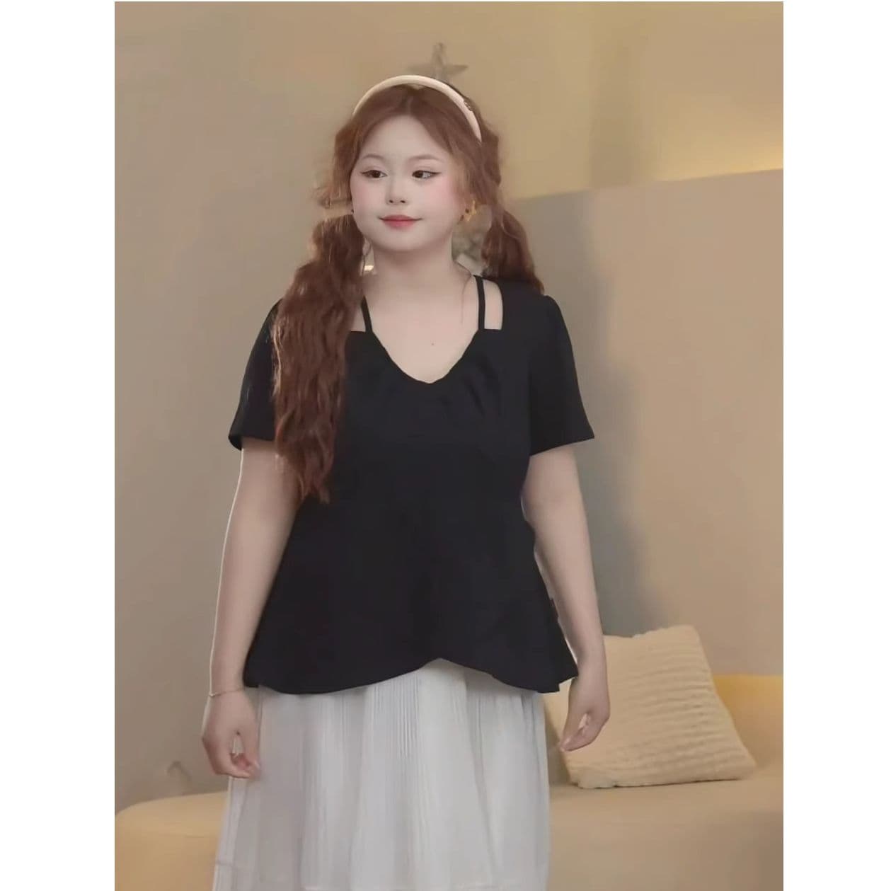 40 모방 면 리브 2026 여름 디자인 홀로우 아웃 불규칙 반팔 티셔츠 표지 고기 슬림해 보이는 맨위 여성 이미지 4