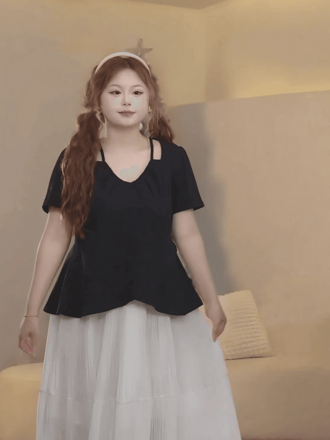 40 모방 면 리브 2026 여름 디자인 홀로우 아웃 불규칙 반팔 티셔츠 표지 고기 슬림해 보이는 맨위 여성 상세 이미지 4