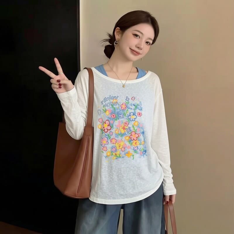 주간 실크 리브 사람들 면 빅 사이즈 여성 의류 여름 새로운 얇은 스타일 긴팔 자외선 차단 블라우스 인사이드 가져 가라. 조끼 세트 이미지 3