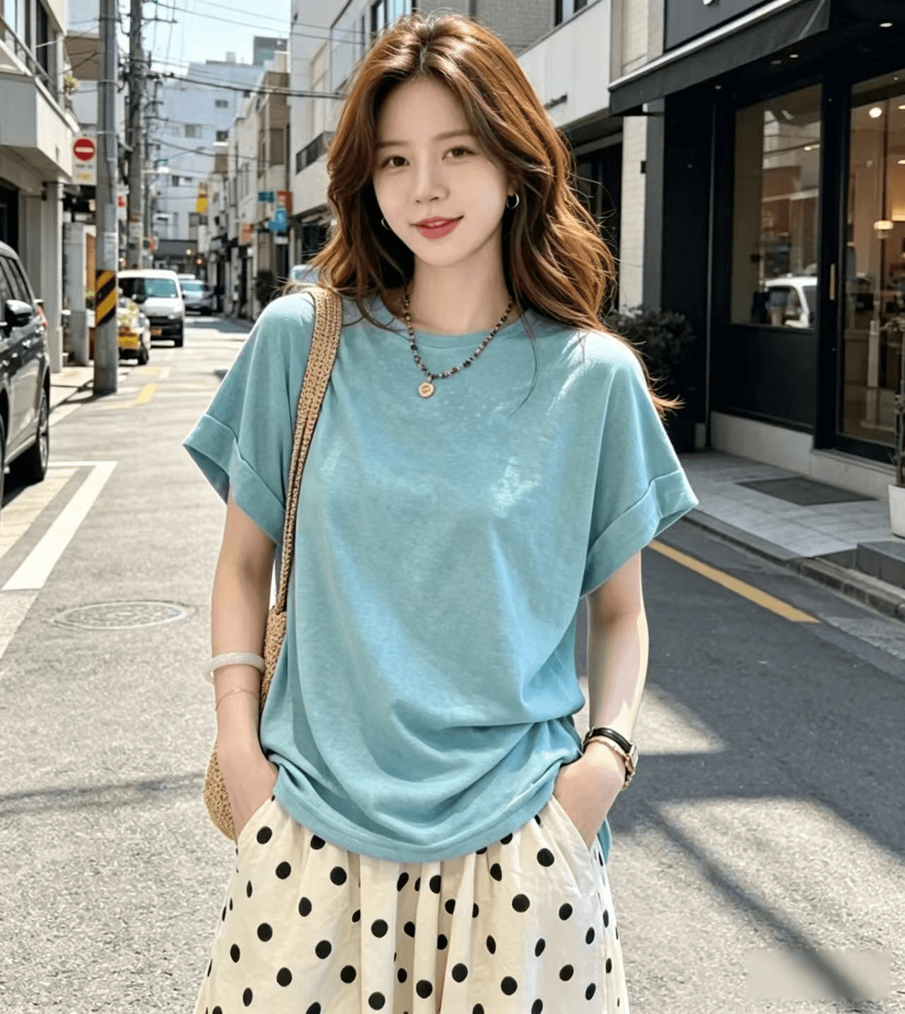 눈꽃 면 2026 새로운 여름 착용 가져 가라. 고유 한 아름다운 작은 맨위 외국 가스 연령 감소 파란색 반팔 티셔츠 상세 이미지 2