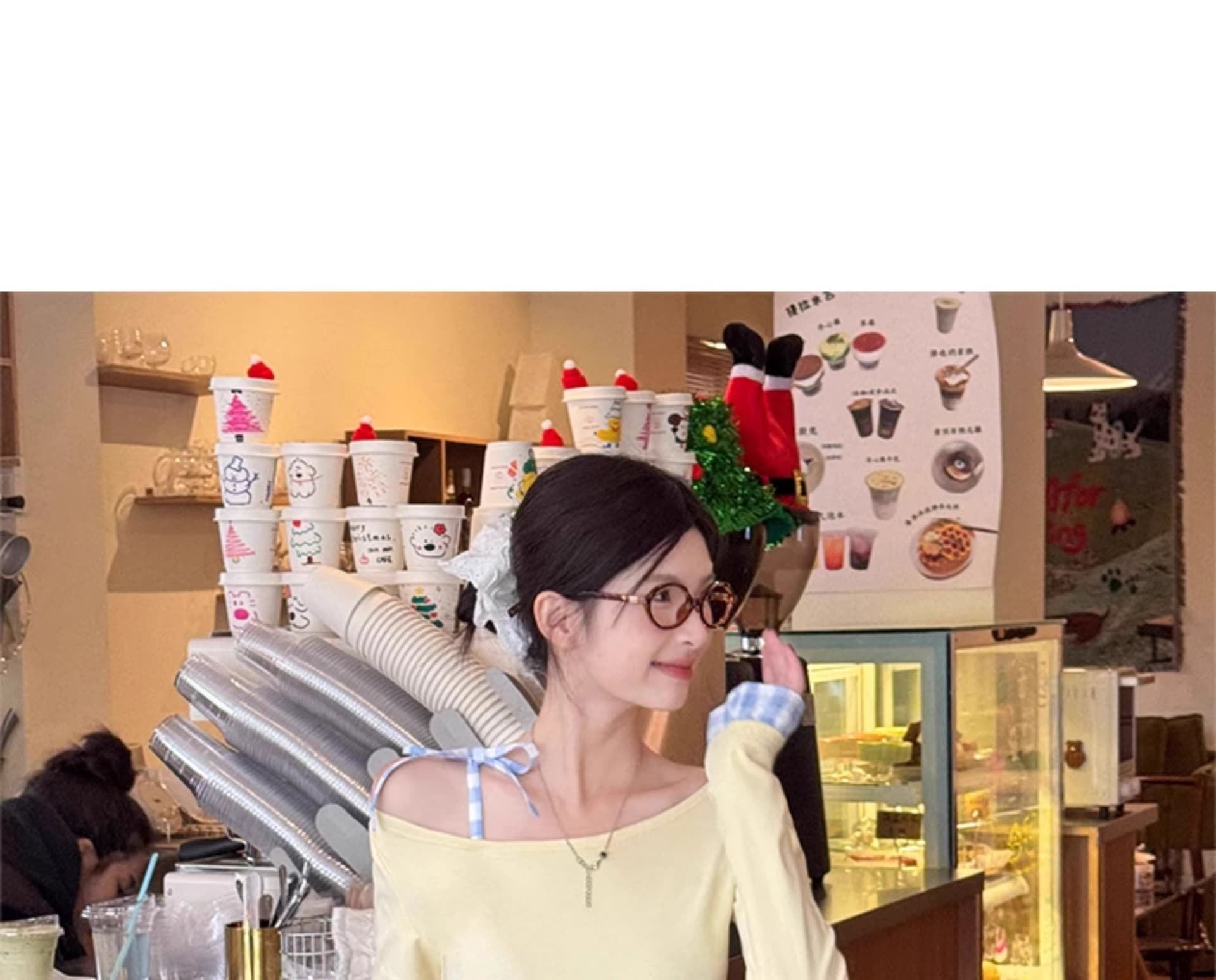 페이크 레이어드 기본 셔츠 여성 26 여름 새로운 작은 키 몸매 가꾸기 레이스 인사이드 가져 가라. 긴팔 맨위 상세 이미지 10