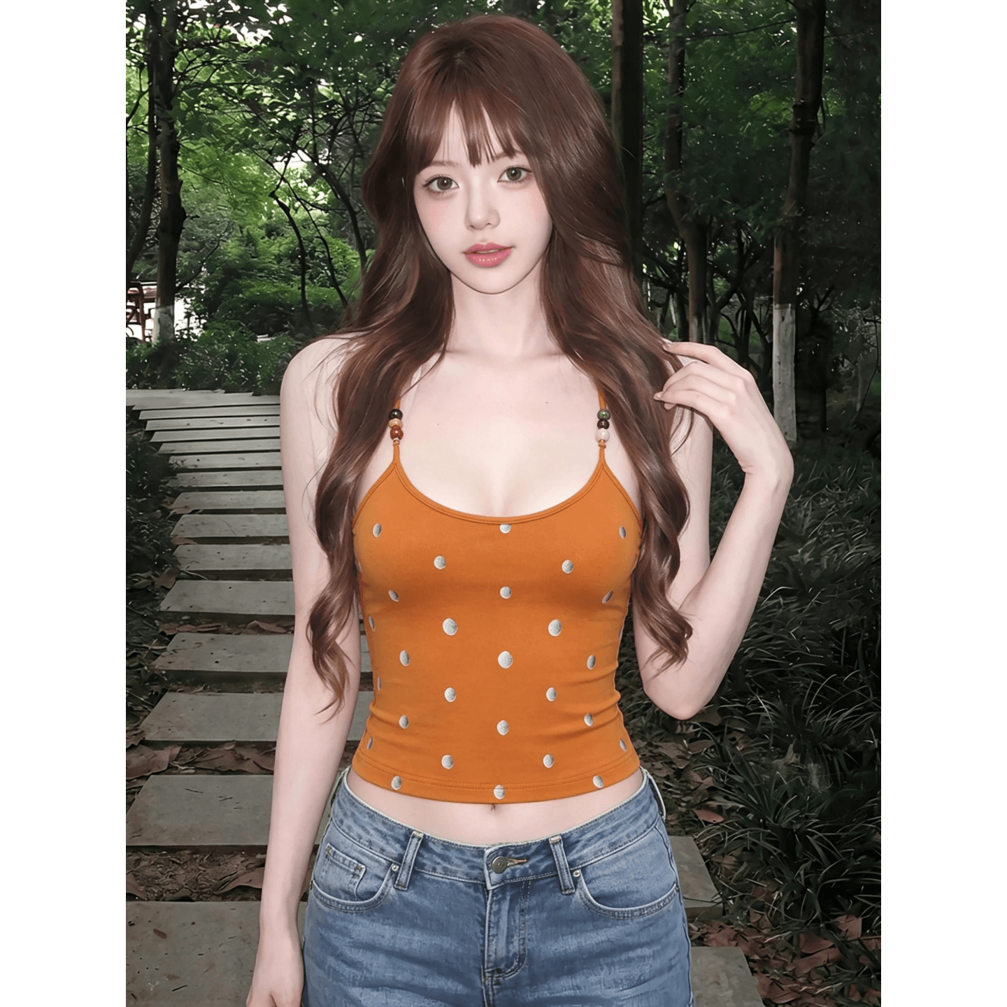 사람들 면 260g 핫걸 바람 도트 무늬 캐미솔 26 새로운 슬림해 보이는 다용도 패션 여름 외출용 슬립 상세 이미지 5