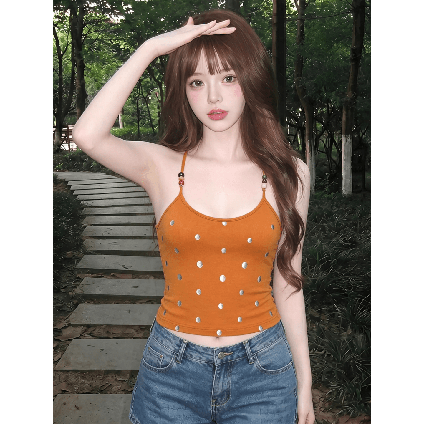 사람들 면 260g 핫걸 바람 도트 무늬 캐미솔 26 새로운 슬림해 보이는 다용도 패션 여름 외출용 슬립 상세 이미지 7