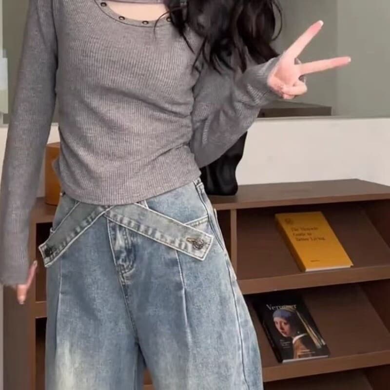 한국 스타일 이른 가을 고급 센스 긴팔 티셔츠 여성 26 새로운 몸매 가꾸기 슬림해 보이는 기본 셔츠 맨위 상세 이미지 9