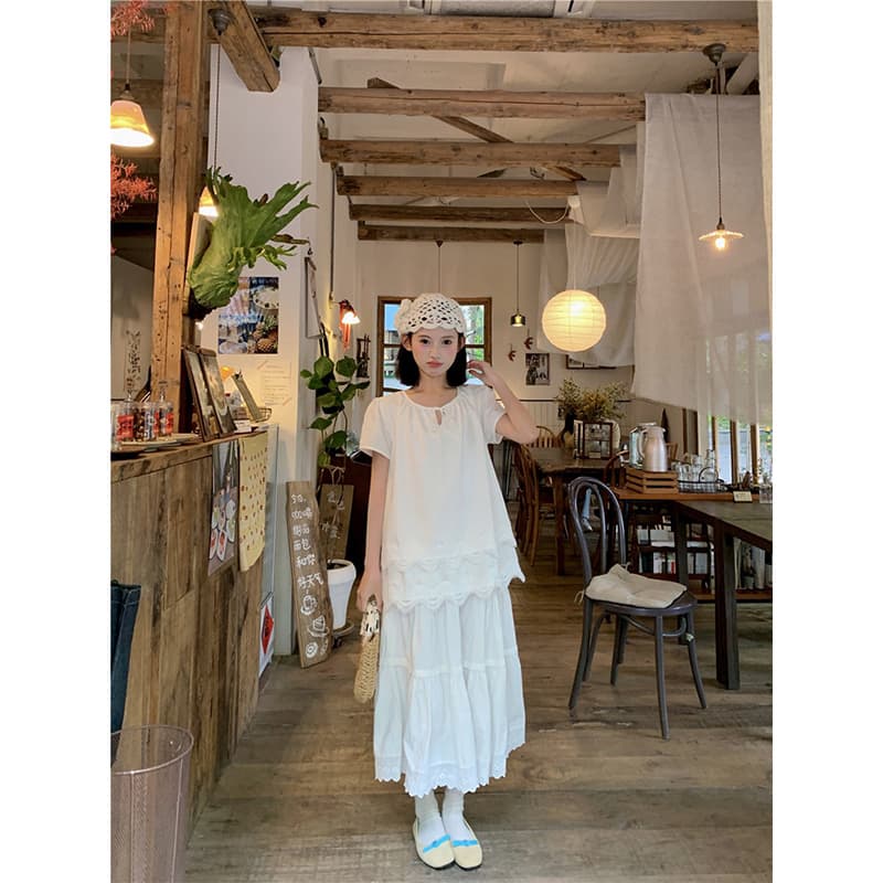 사면 신축 레이스 홀로우 아웃 계단식 레이스 프랑스식 작은 셔츠 26 여름 새로운 루즈핏 품격 Chic 셔츠 상세 이미지 2
