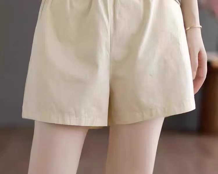 레트로 모래 워시 면 린넨 스트레이트 팬츠 여성 여름 루즈핏 다용도 오부 바지 반바지 상세 이미지 5