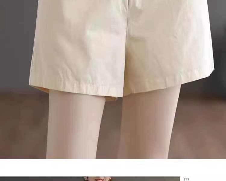 레트로 모래 워시 면 린넨 스트레이트 팬츠 여성 여름 루즈핏 다용도 오부 바지 반바지 상세 이미지 7