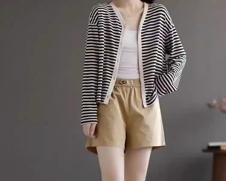 레트로 모래 워시 면 린넨 스트레이트 팬츠 여성 여름 루즈핏 다용도 오부 바지 반바지 상세 이미지 11