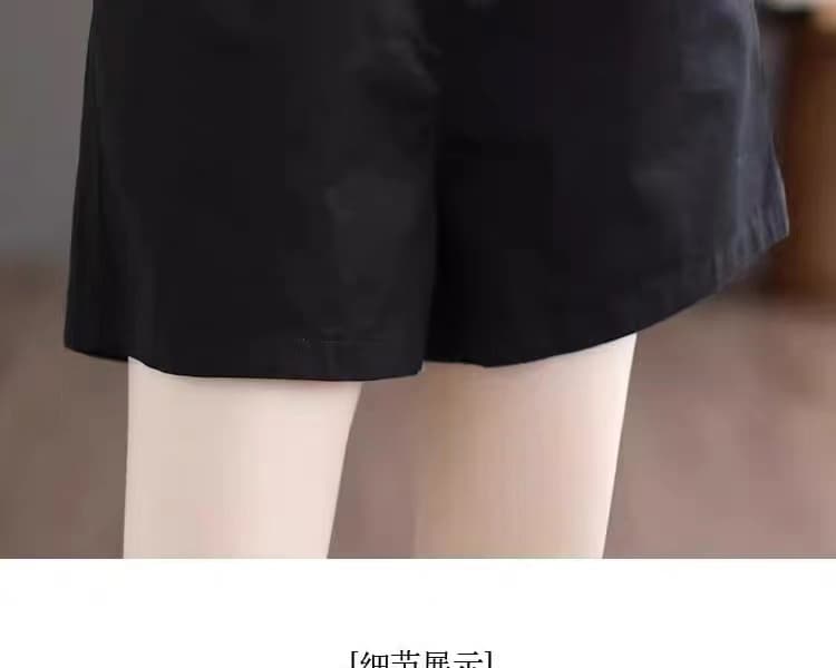 레트로 모래 워시 면 린넨 스트레이트 팬츠 여성 여름 루즈핏 다용도 오부 바지 반바지 상세 이미지 19
