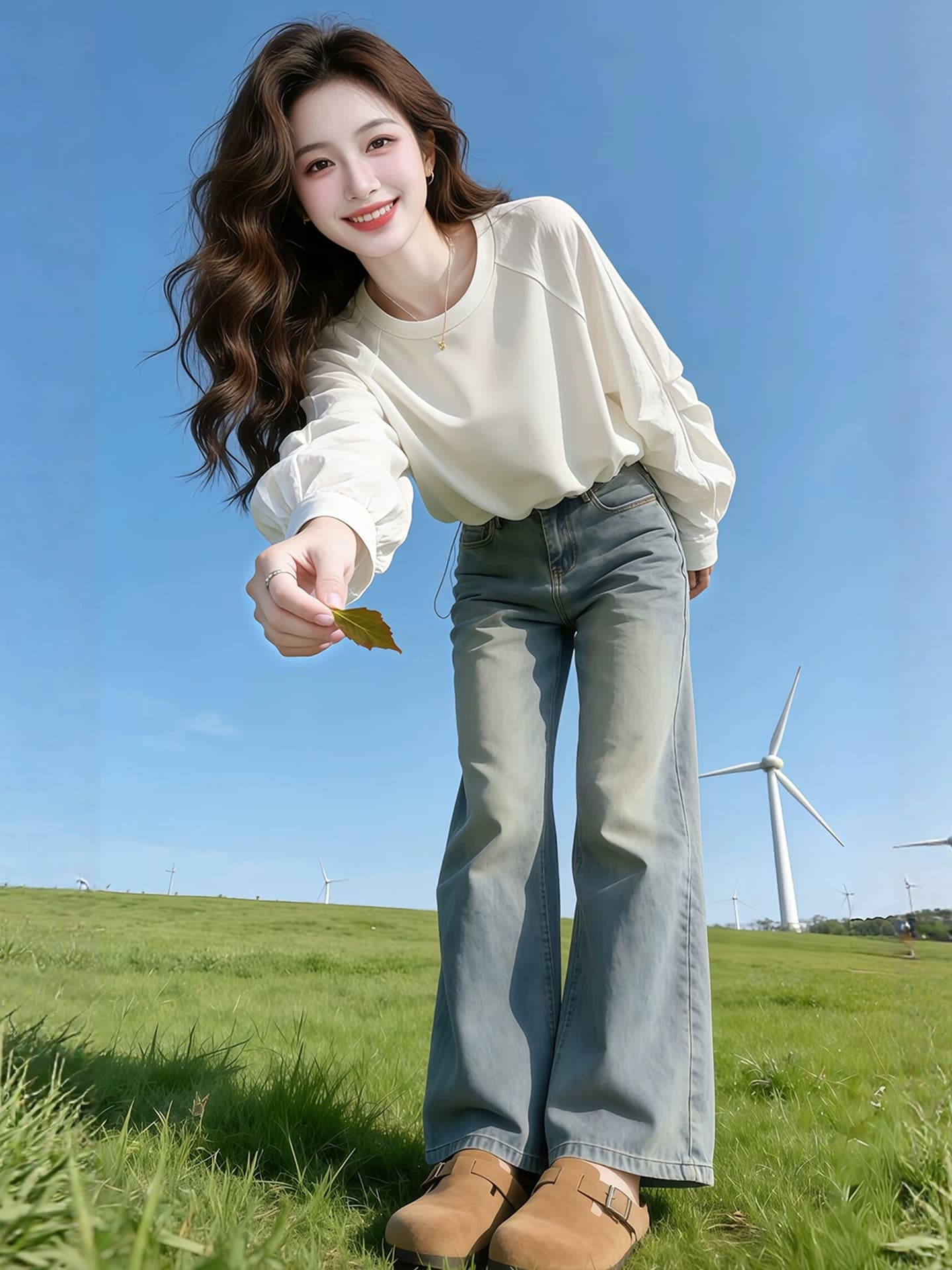 화이트 허리 수축 레이스업 루즈핏 외부 가져 가라. 긴팔 티셔츠 여성 2026 가을 프랑스식 아름다운 아름다운 디자인 센스 맨위 이미지 4