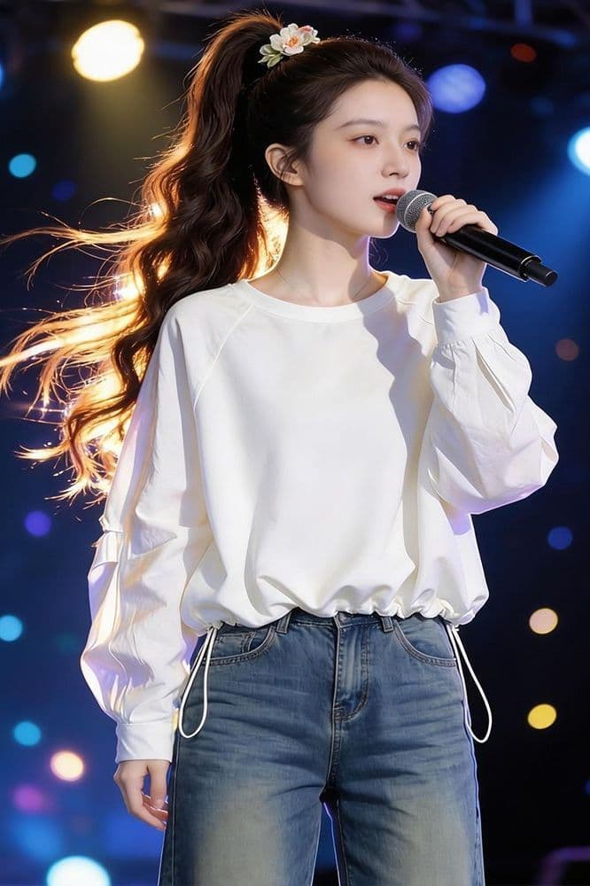 화이트 허리 수축 레이스업 루즈핏 외부 가져 가라. 긴팔 티셔츠 여성 2026 봄 프랑스식 아름다운 아름다운 디자인 센스 맨위 상세 이미지 6
