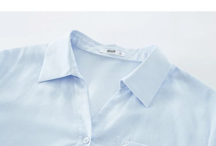 라이 경기 서울 박하 작은 차가운 셔츠 26 출퇴근 캐주얼 v 단어 셔츠 칼라 袢 소매 맨위 상세 이미지 18
