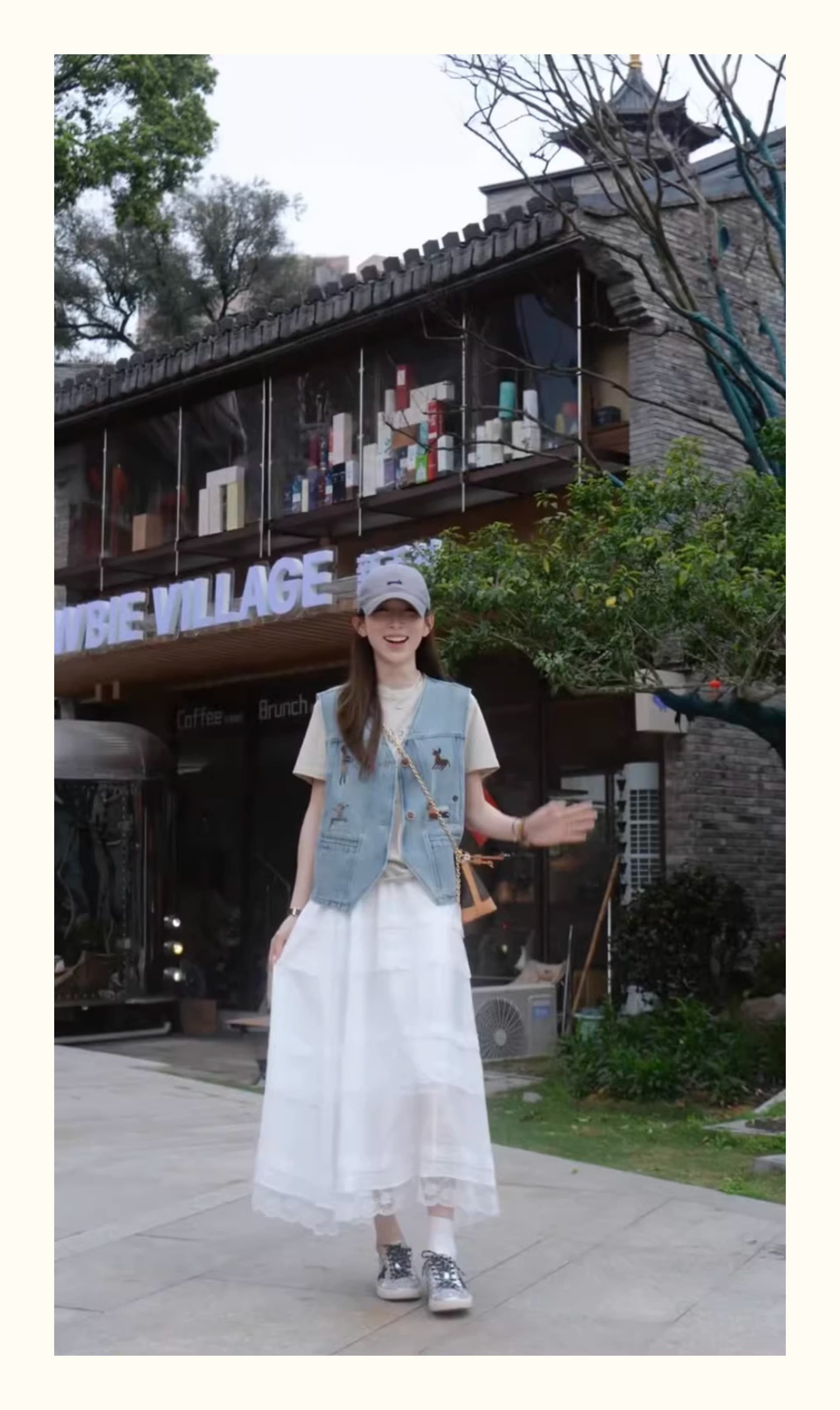 레트로 자수 데님 조끼 여자 루즈핏 어깨 스택 착용 조끼 자켓 디자인 센스 작은 키 봄 여름 새로운 트렌디 상세 이미지 5