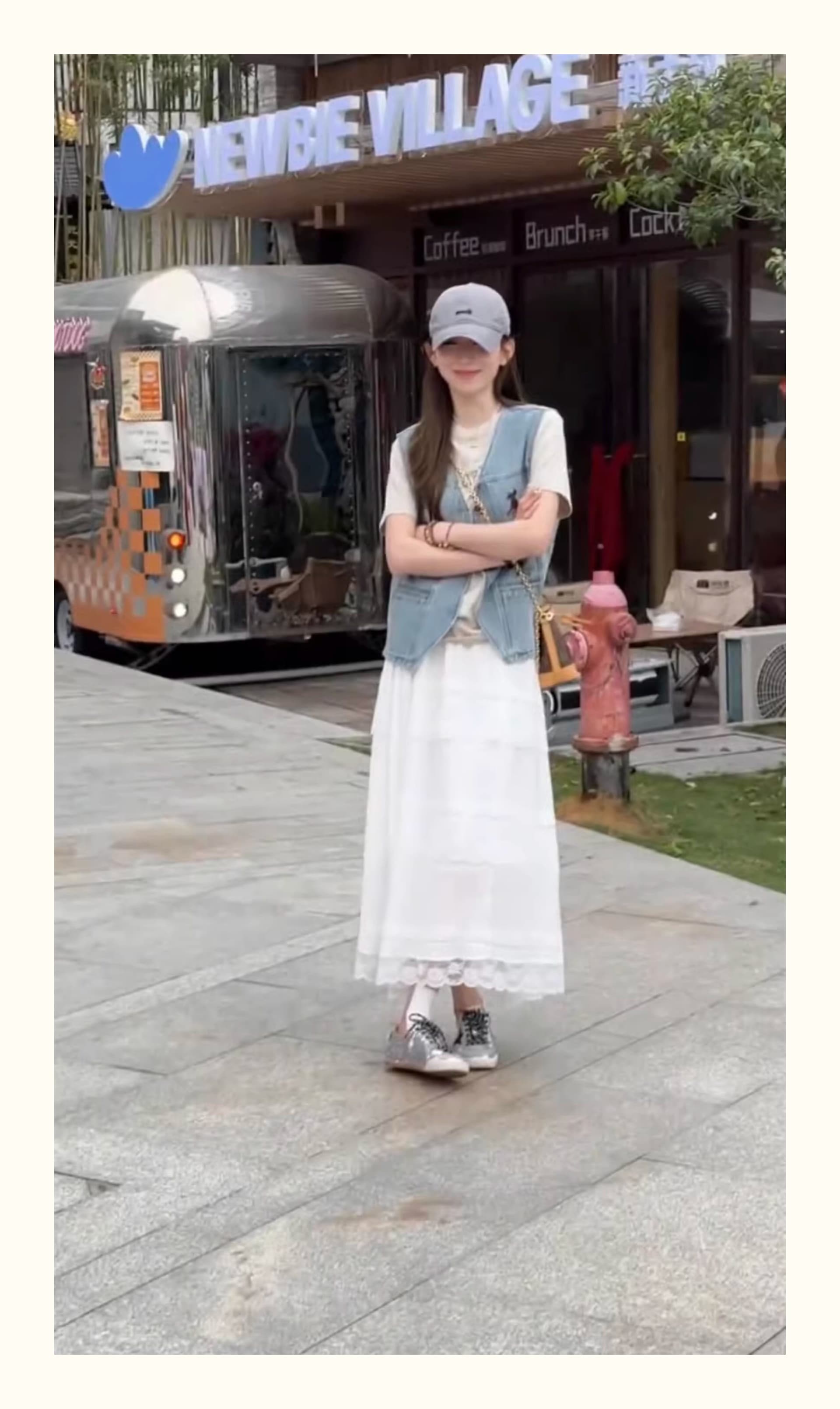 레트로 자수 데님 조끼 여자 루즈핏 어깨 스택 착용 조끼 자켓 디자인 센스 작은 키 봄 여름 새로운 트렌디 상세 이미지 7
