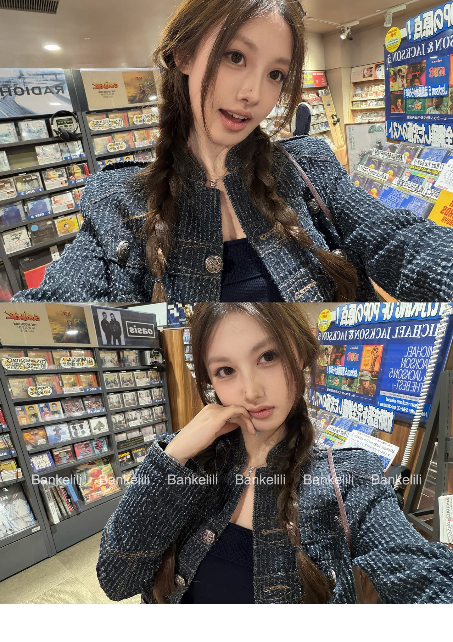 밤나무 코코아 bankelili 나폴레옹 스탠드 칼라 단추 데님 여성 코트 작은 대중 디자인 쇼트 스타일 재킷 상세 이미지 21