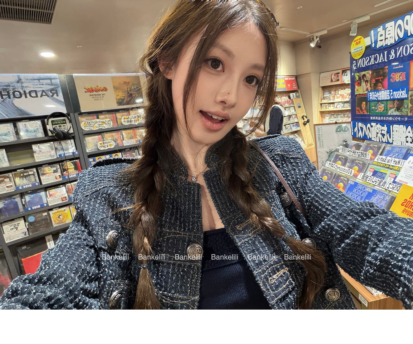 밤나무 코코아 bankelili 나폴레옹 스탠드 칼라 단추 데님 여성 코트 작은 대중 디자인 쇼트 스타일 재킷 상세 이미지 32
