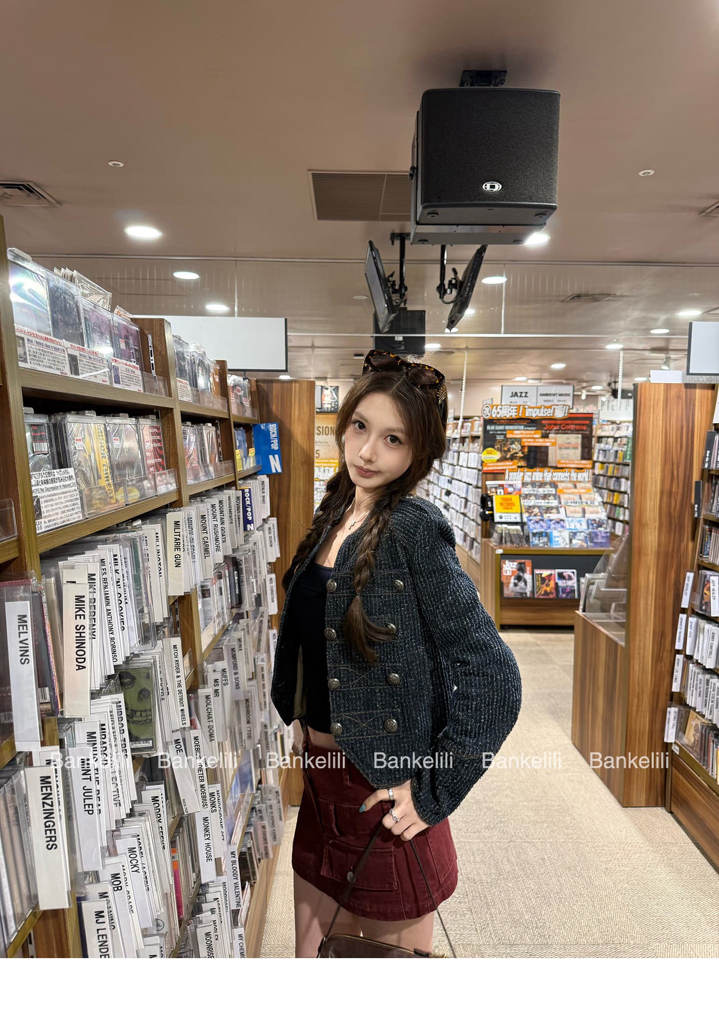 밤나무 코코아 bankelili 나폴레옹 스탠드 칼라 단추 데님 여성 코트 작은 대중 디자인 쇼트 스타일 재킷 상세 이미지 37