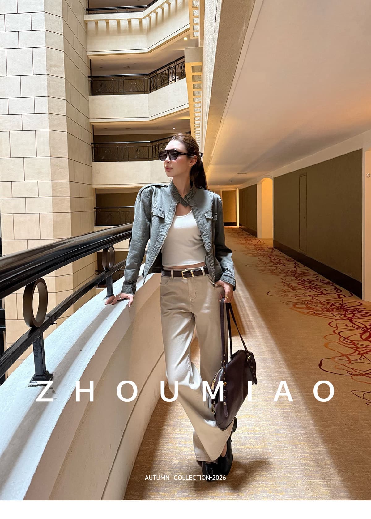 주 淼 zhoumiao 아메리칸 vtg 니켈 맛 레트로 마 오래된 오토바이 짧은 여성 코트 스탠드 칼라 워크웨어 재킷 상세 이미지 19