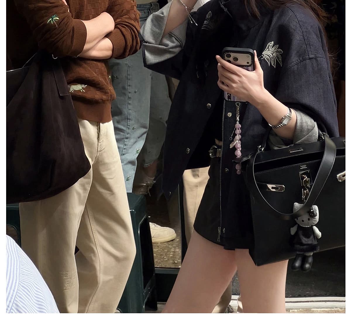 여름 시 면 사선 무늬 무거운 작업 꽃무늬 자수 원색 데님 여성 코트 이른 가을 스탠드 칼라 가을 어깨 의류 상세 이미지 34