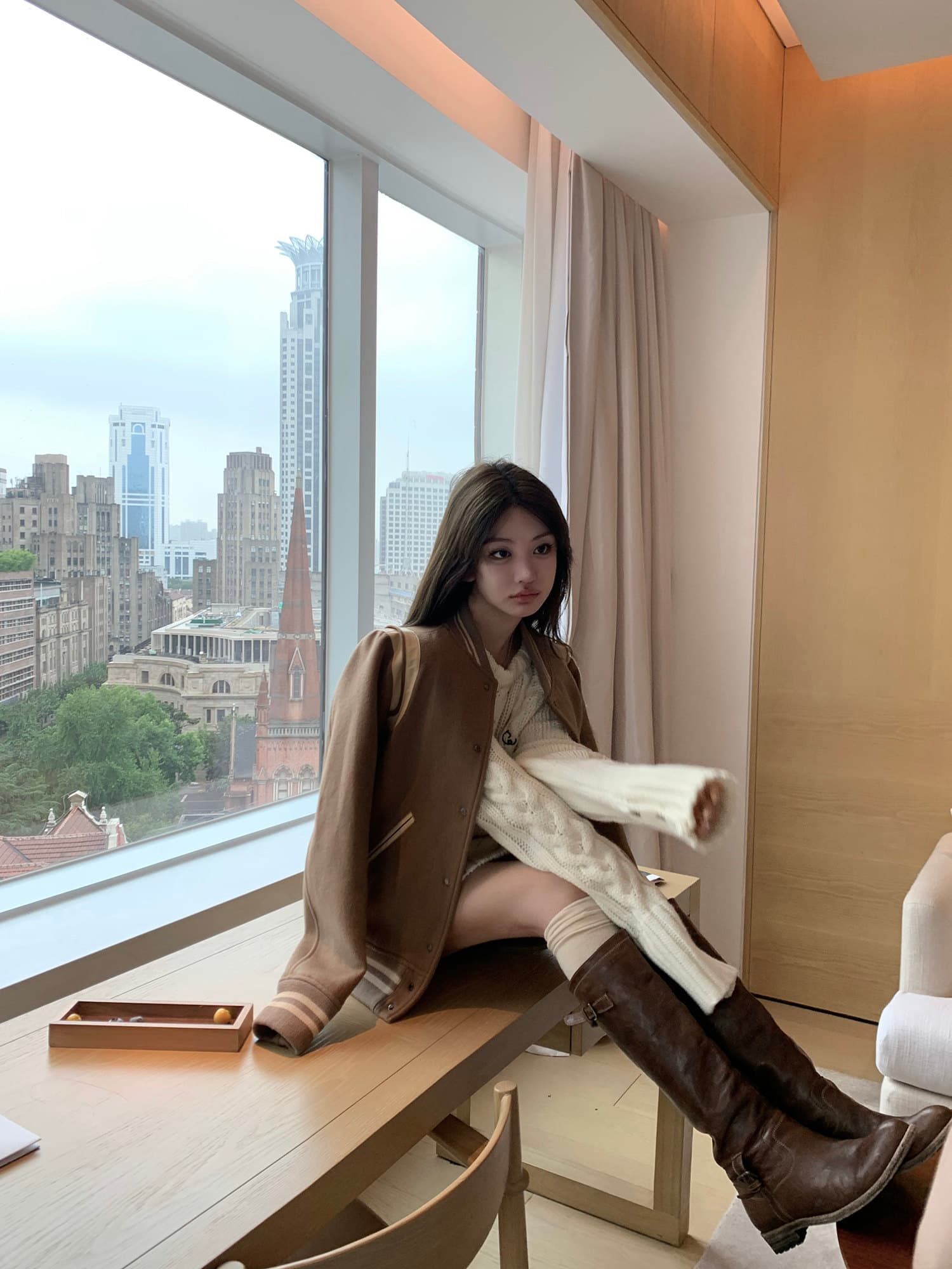 공물 도로 연삭 털 레트로 야구 유니폼 여성 2023 새로운 쇼트 스타일 재킷 두꺼운 상세 이미지 5