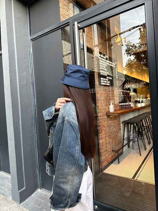 here yaya shop 분위기 도서관 세련된 좋은 bi 입력 레트로 무거운 작업 워싱 작은 에디션 데님 재킷 상세 이미지 10
