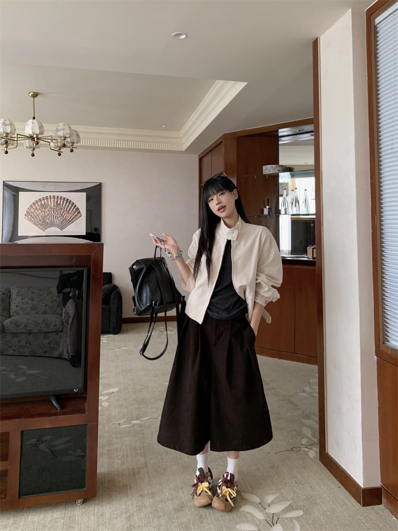 실사 정가 니켈 스타일 디자인 센스 캐주얼 재킷 여성 스탠드 칼라 잘 생긴 느긋한 센스 쇼트 스타일 재킷 상세 이미지 7