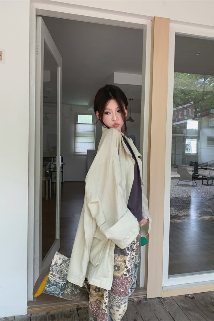 있음 선적 실사 이른 가을 얇은 스타일 3 차원 주머니 중간 길이 자외선 차단 대 에디션 재킷 행침 목 둘 착용 조끼 이미지 6