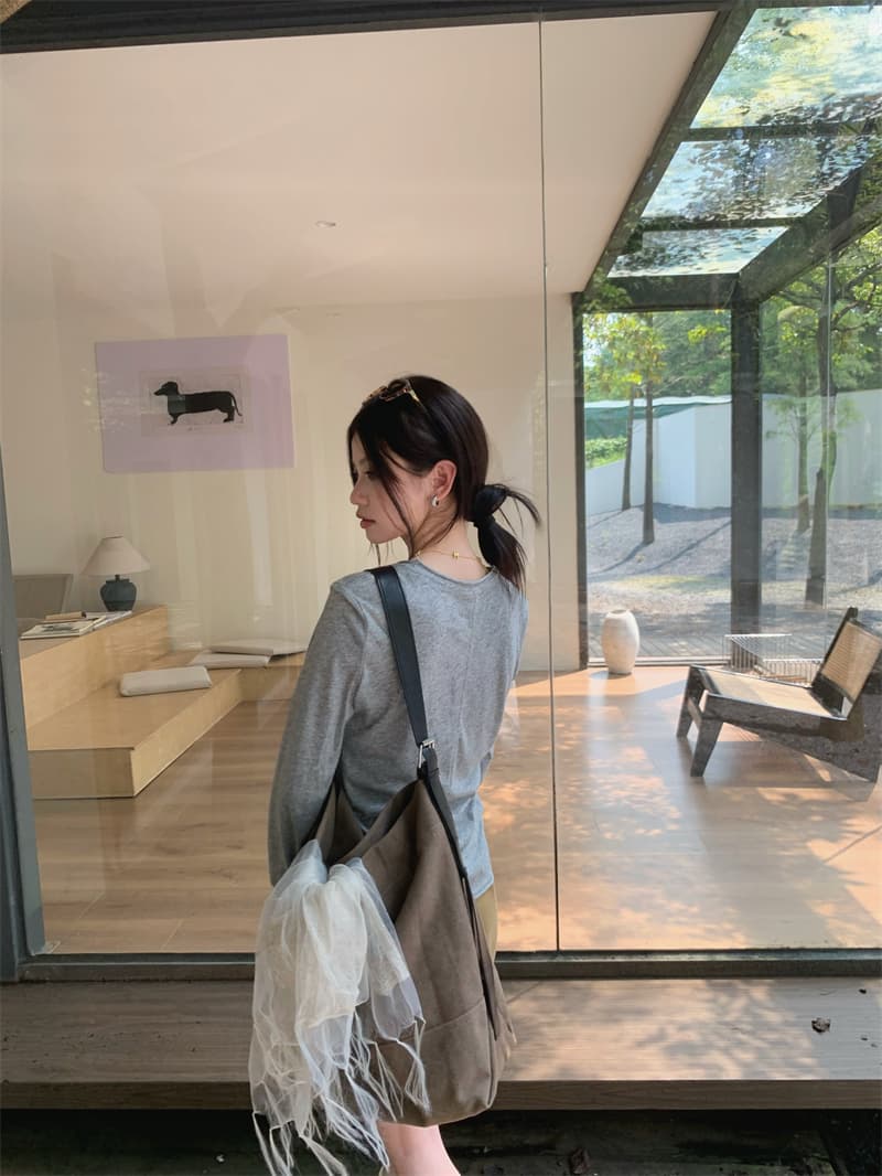 있음 선적 실사 이른 가을 폴로 칼라 중간 길이 더블 문 襟 카키 재킷 재킷 만나는 티셔츠 카키 반바지 상세 이미지 16