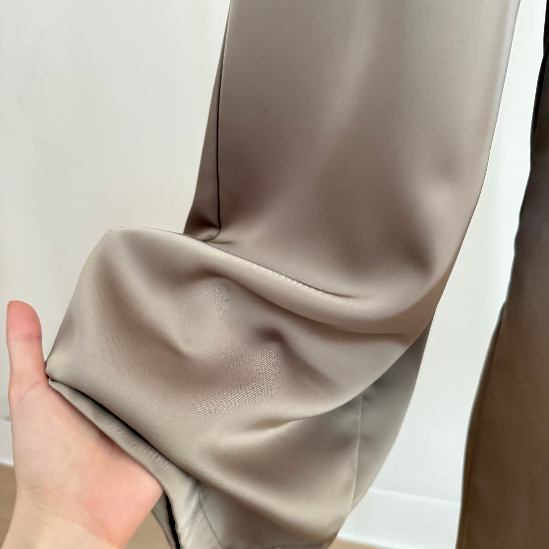 moss studio 모 Na 천천히 조정 봄 느긋한 미니멀리즘 허리밴드 펌프 로프 모직 캐주얼 바지 여성 상세 이미지 5
