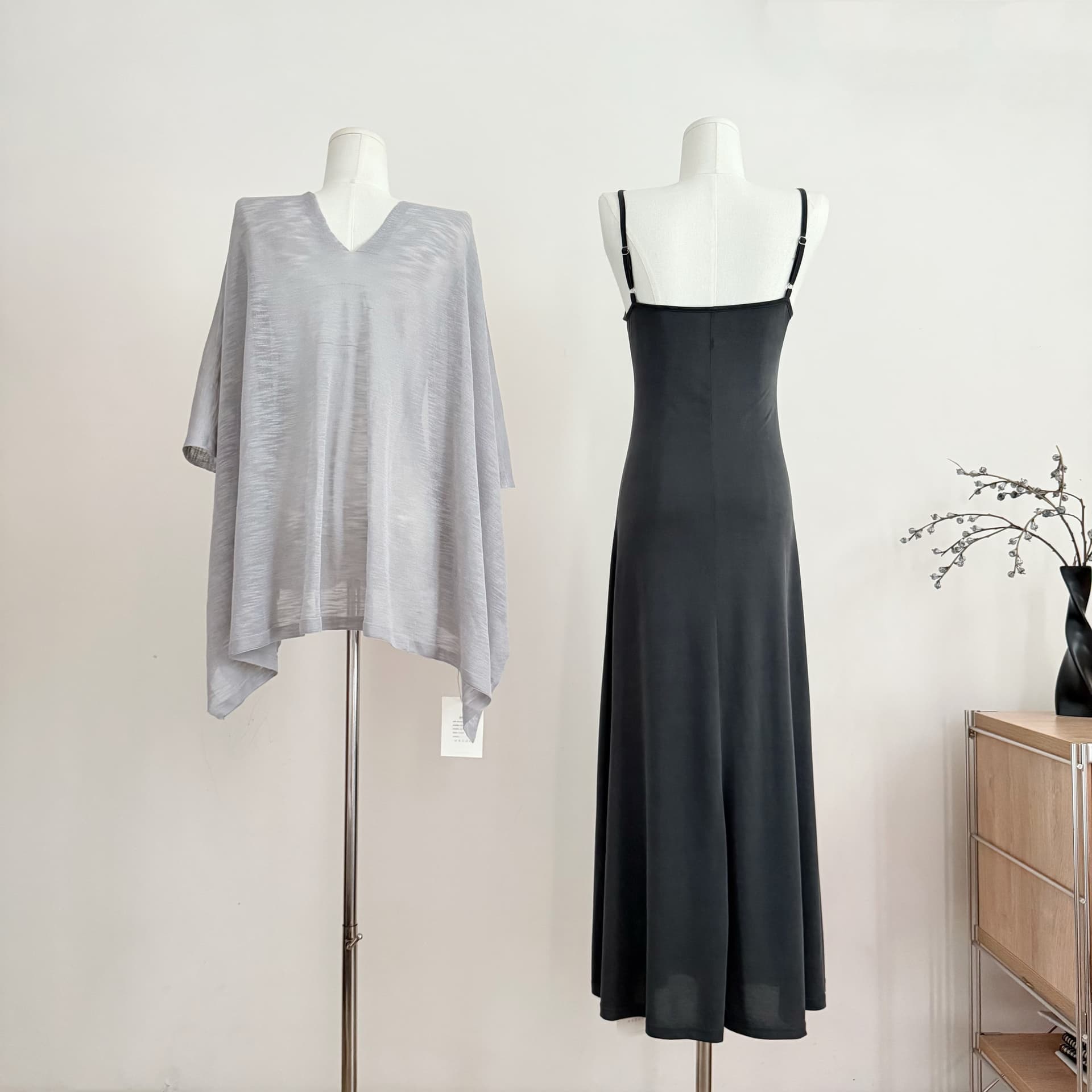 yolo shop 구리 암모니아 질감 느긋한 느슨함 도루 가을 한 마디 슬립 몸매 가꾸기 롱 스커트 상세 이미지 4