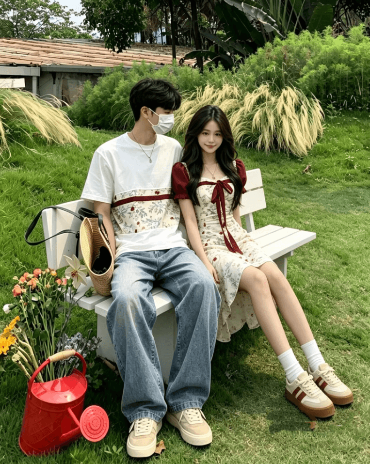 커플 여름 표지 배 슬림해 보이는 새로운 중식 꽃무늬 드레스