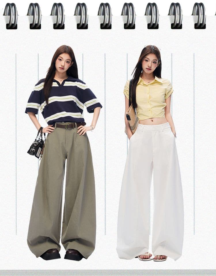 새로운 화이트 금액 센스 카람 볼라 바지 3 차원 프로필 모양 마이크로 질감 센스 다용도 캐주얼 바지 긴 바지 여성 상세 이미지 2