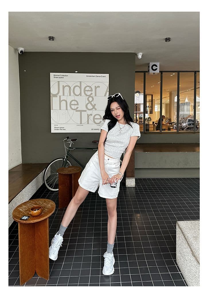 아메리칸 레트로 하이웨이스트 루즈핏 와이드 레그 팬츠 주머니 워크웨어 팬츠 다용도 슬림해 보이는 반바지 청바지 여성 상세 이미지 16
