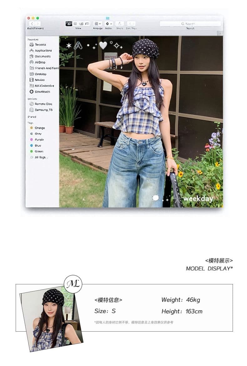 2026 년 새로운 아메리칸 레트로 플리츠 공예 로우 웨이스트 루즈핏 넓은 다리 청바지 여성 상세 이미지 5