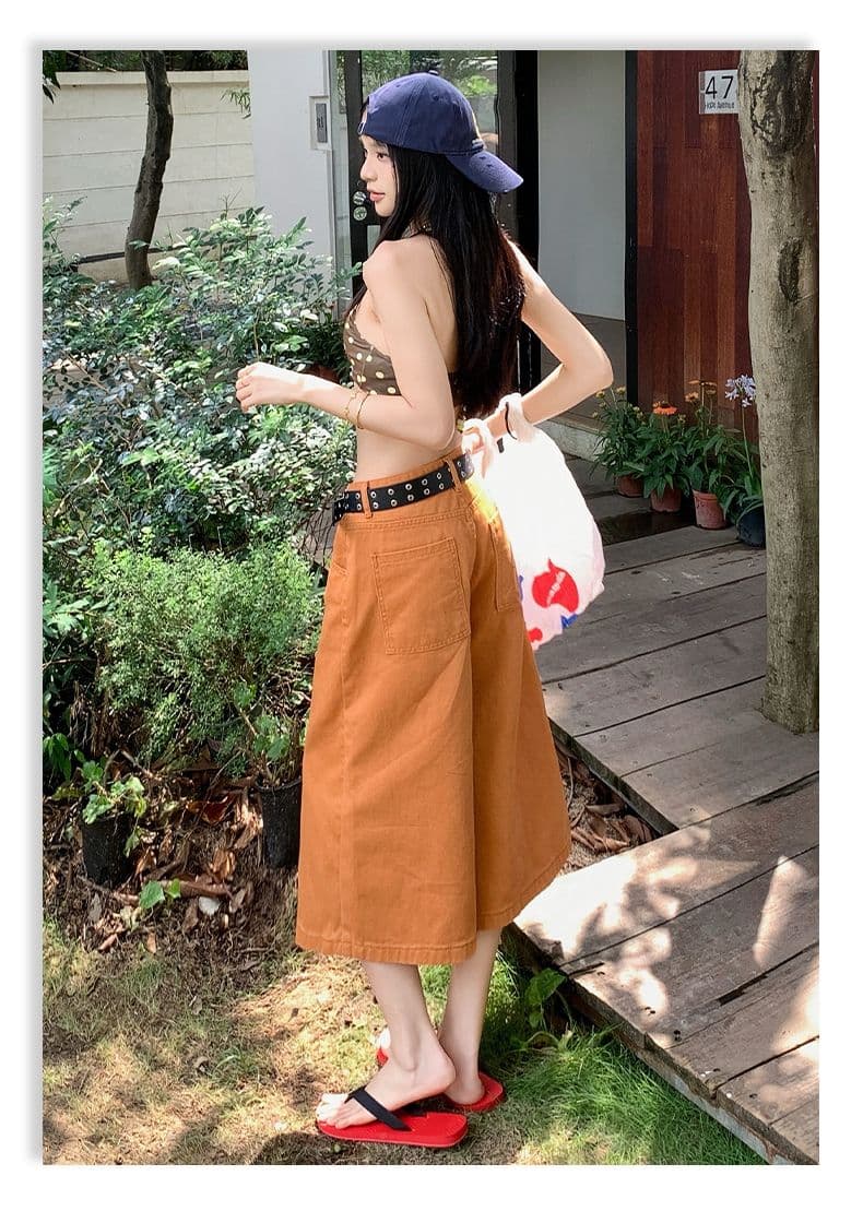 아메리칸 레트로 루즈핏 스트레이트 외국 가스 7 점 넓은 다리 청바지 여성 상세 이미지 20