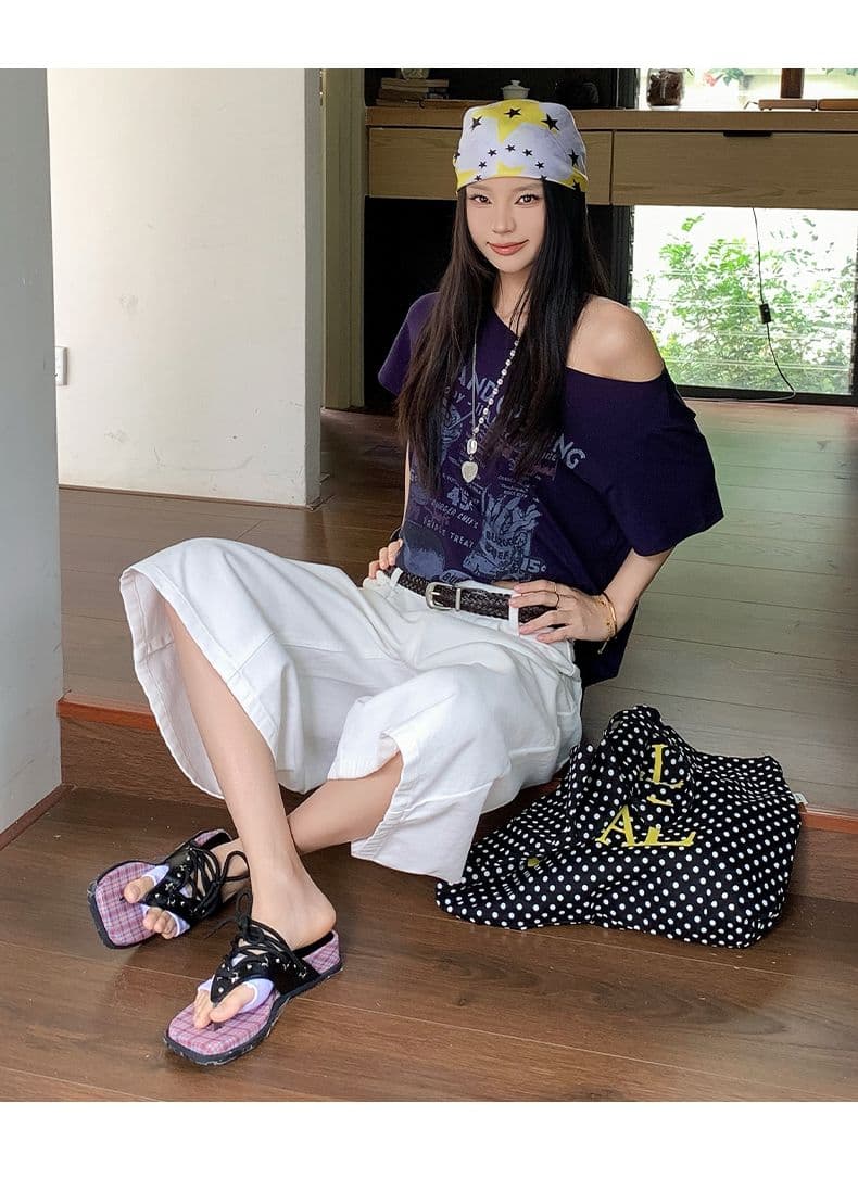 아메리칸 레트로 루즈핏 스트레이트 외국 가스 7 점 넓은 다리 청바지 여성 상세 이미지 25