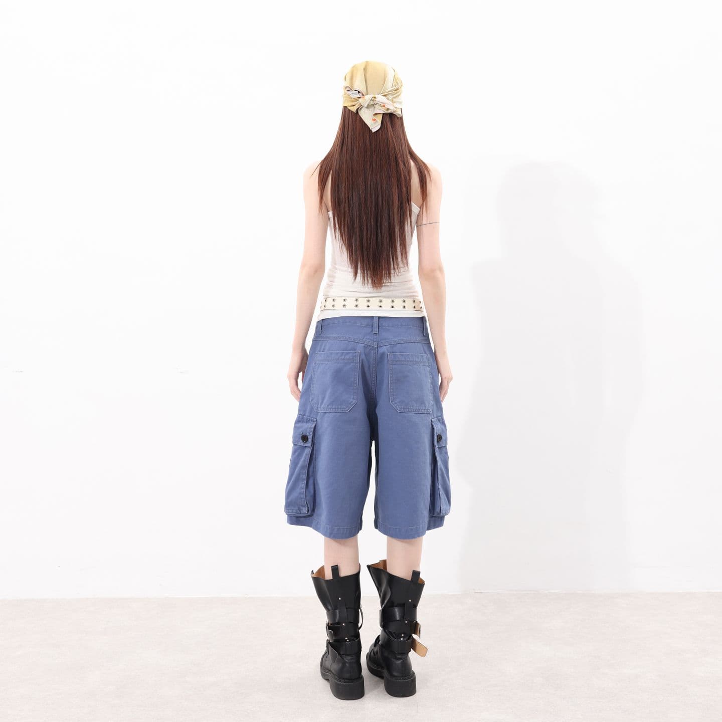 여름 신제품 outfit of the day 느슨함 법 일 블루 워크웨어 바지 이미지 4
