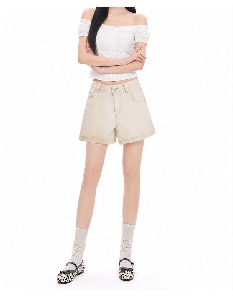 co 워시 퇴색 한 어두운 회색 스트레이트 청바지 품격 하이웨이스트 캐주얼 반바지 여성 한 마디 넓은 다리 청바지 상세 이미지 10
