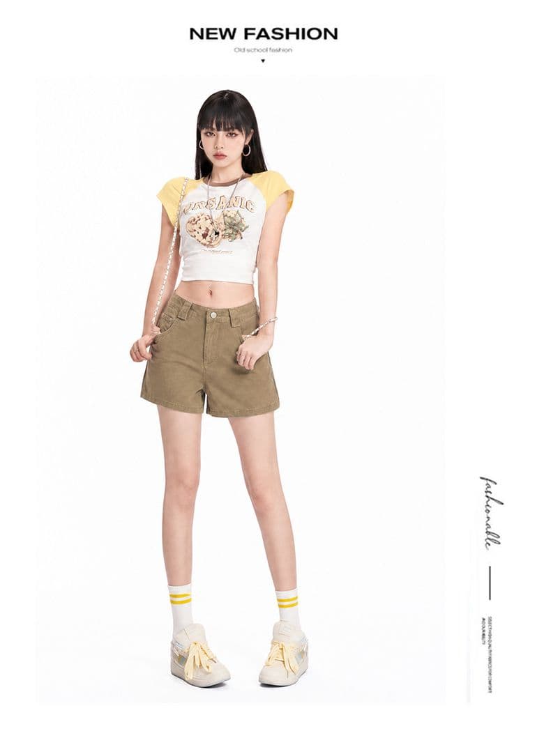 co 워시 퇴색 한 어두운 회색 스트레이트 청바지 품격 하이웨이스트 캐주얼 반바지 여성 한 마디 넓은 다리 청바지 상세 이미지 14