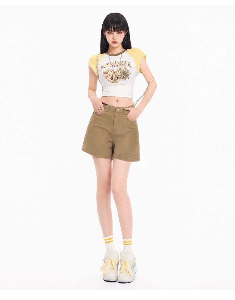 co 워시 퇴색 한 어두운 회색 스트레이트 청바지 품격 하이웨이스트 캐주얼 반바지 여성 한 마디 넓은 다리 청바지 상세 이미지 16