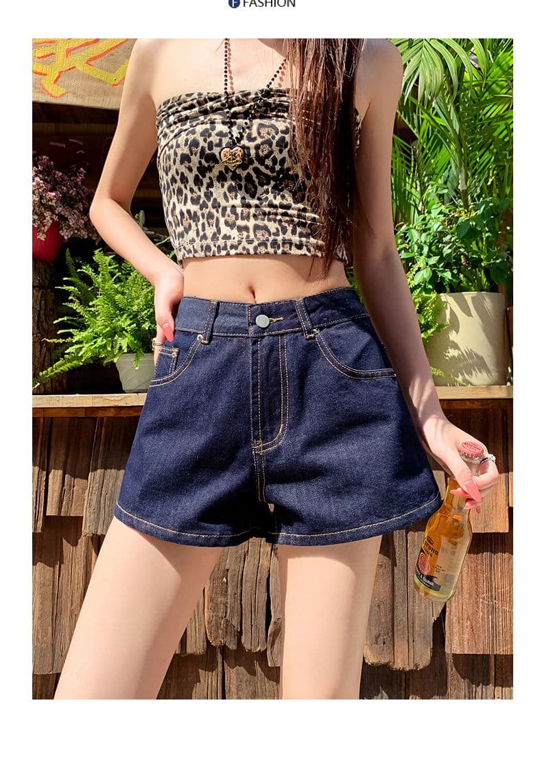 데님 반바지 여성 2026 여름 새로운 루즈핏 넓은 다리 패션 다용도 연령 감소 슬림해 보이는 핫걸 한 마디 핫 바지 트렌디 상세 이미지 21