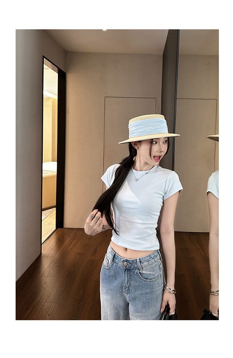 아메리칸 레트로 하이웨이스트 루즈핏 마이크로 나팔 바지 그라데이션 다용도 도루 센스 청바지 여성 봄 여름 새로운 상세 이미지 13