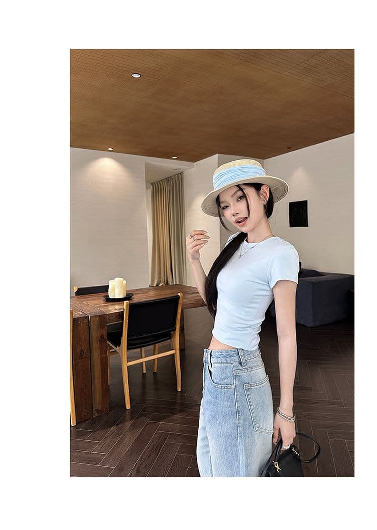 아메리칸 레트로 하이웨이스트 루즈핏 마이크로 나팔 바지 그라데이션 다용도 도루 센스 청바지 여성 봄 여름 새로운 상세 이미지 18