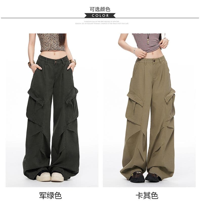 아메리칸 레트로 해체 디자인 기타 주머니 워크웨어 청바지 남녀 루즈핏 캐주얼 주름 스트레이트 도루 센스 바지 상세 이미지 5