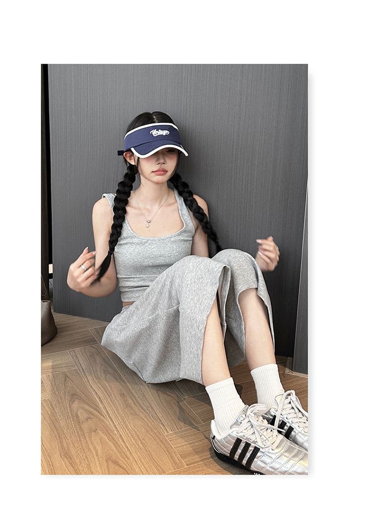 3 색 아메리칸 레트로 펌프 로프 루즈핏 와이드 레그 팬츠 느긋한 다용도 허리밴드 7부 바지 여름 캐주얼 바지 여성 상세 이미지 13