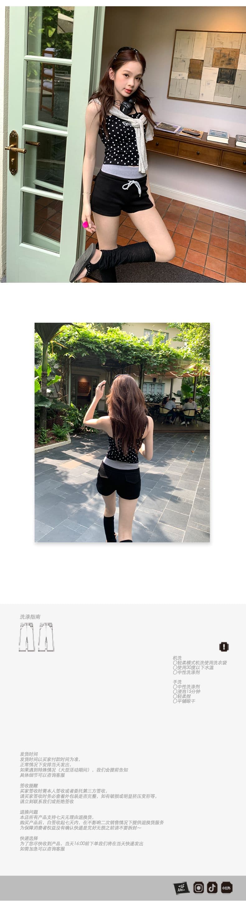 한 부서 빛 사람들 센스 남쪽 법 휴일 단순한 가정 센스 회색 검정색 패치워크 색상 와 성별 캐주얼 반바지 상세 이미지 7