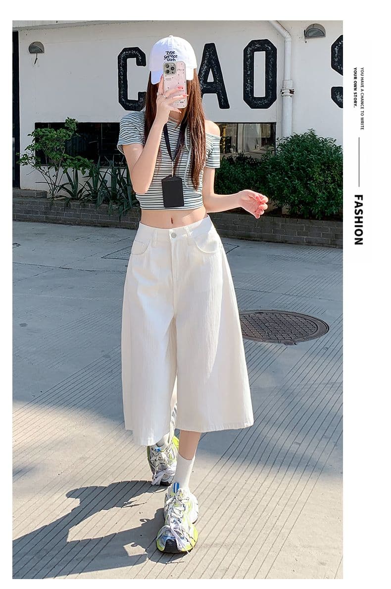 베이지 색 아메리칸 루즈핏 7 점 청바지 여성 여름 개성 디자인 루즈핏 넓은 다리 높음 거리 스트레이트 바지 여성 상세 이미지 23