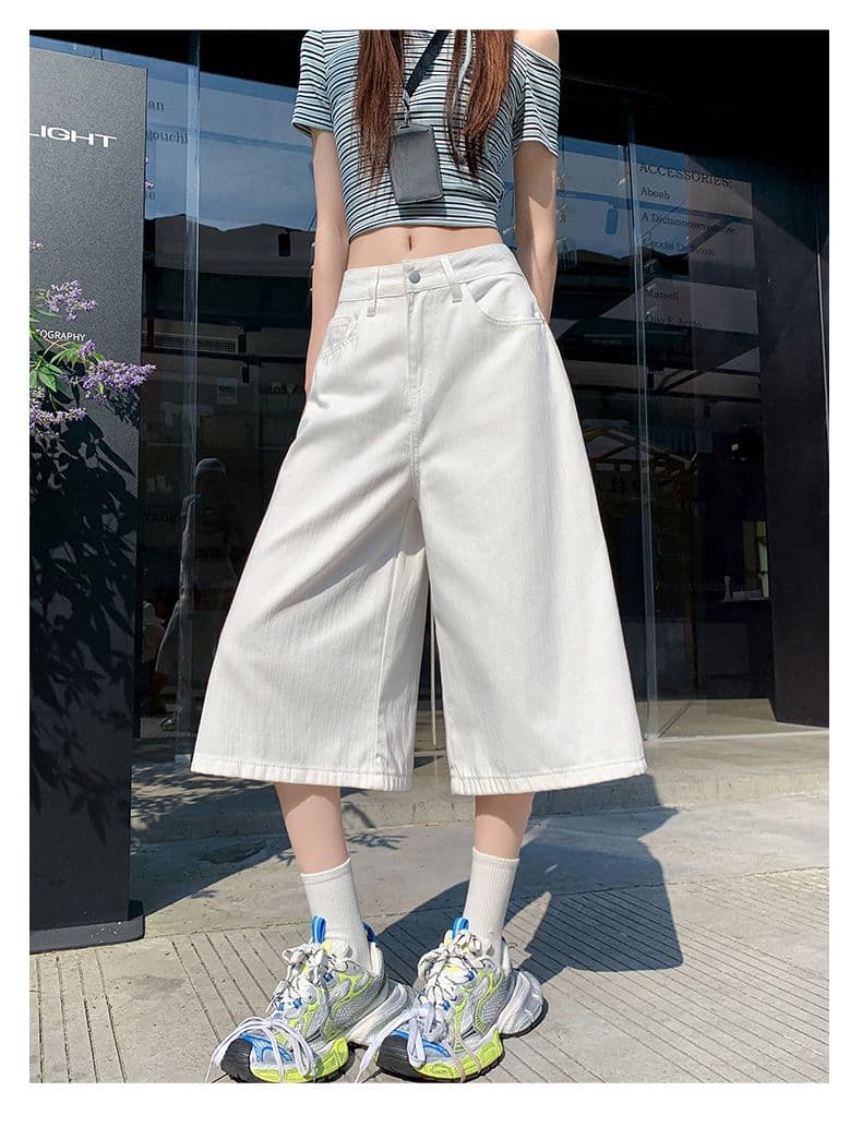 베이지 색 아메리칸 루즈핏 7 점 청바지 여성 여름 개성 디자인 루즈핏 넓은 다리 높음 거리 스트레이트 바지 여성 상세 이미지 26
